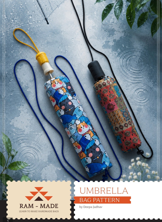 Umbrella Bag & Water Bottle Holder PDF Guide | DIY Sewing Pattern with Cutting Diagrams